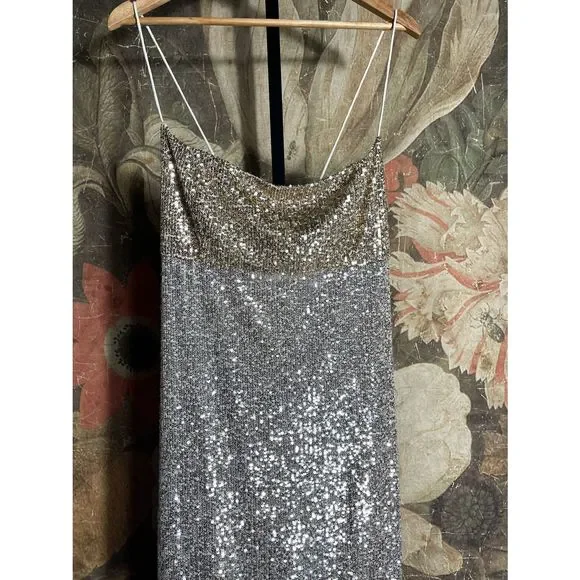 New Sachin & Babi Colorblocked Sequined Midi Dress sz 14 - Picture 7 of 10